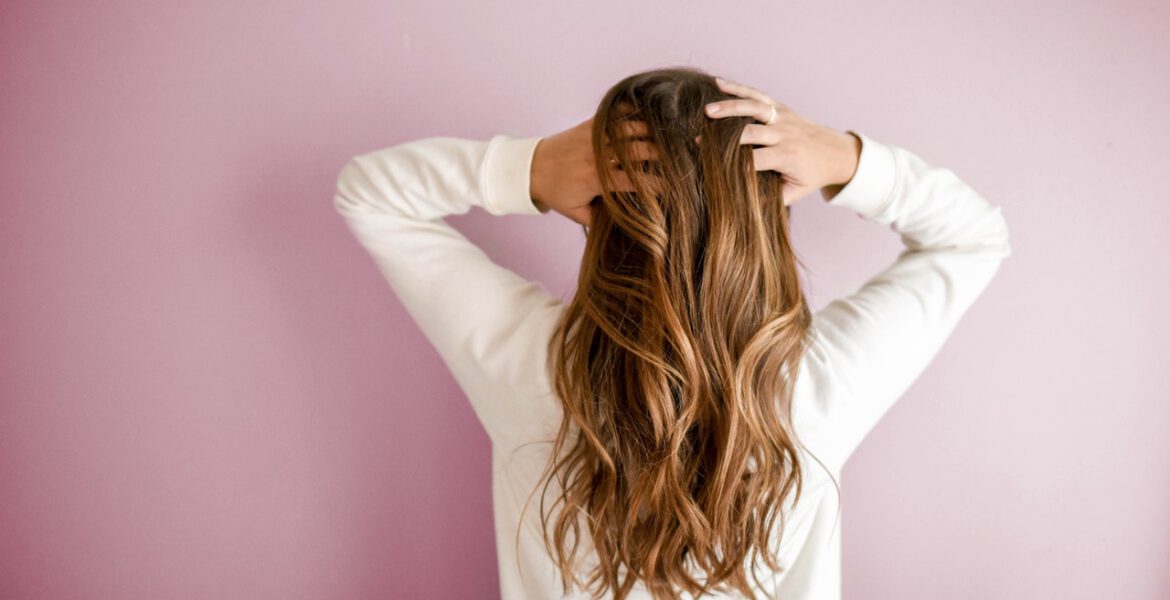 Woman with long wavy hair